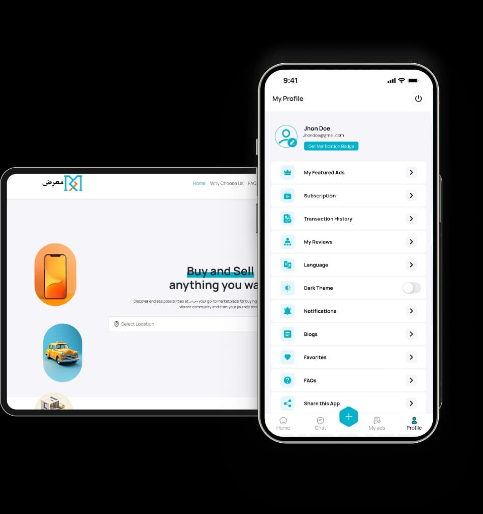 Maerid marketplace mobile app and website